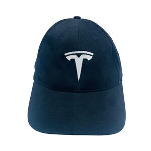 Tesla Black Snapback Baseball Hat White Embroidered Logo Quake City - Stamping